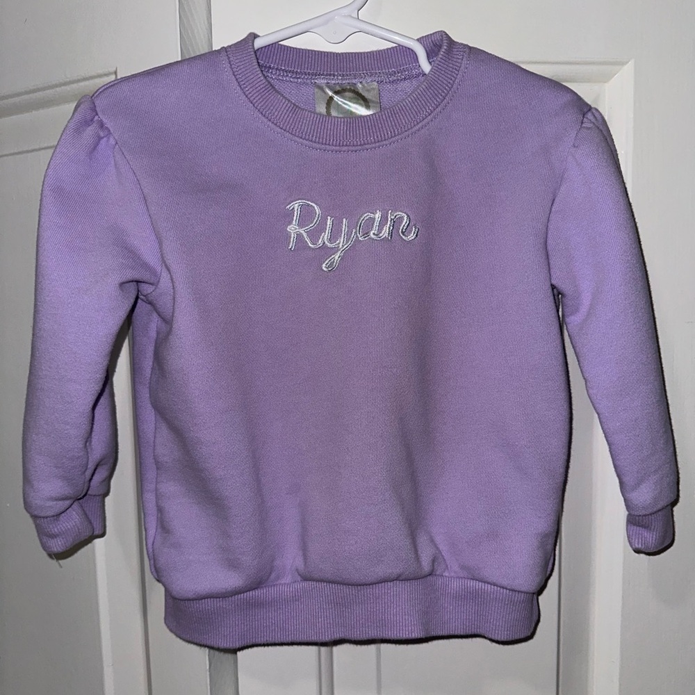 Purple Sweatshirt with Embroidered Name
